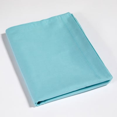 Drap Plat Bleu en Coton LES MATELAS DE MORPHEE