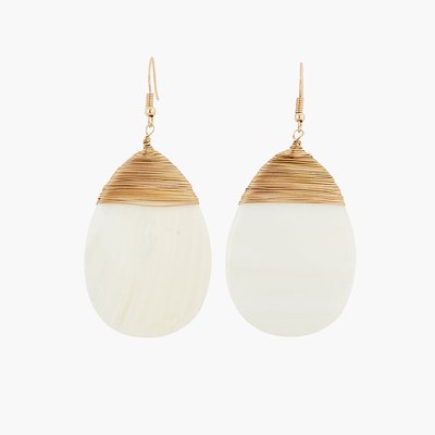 Boucles d'oreilles goutte blanches nacrées BALABOOSTE