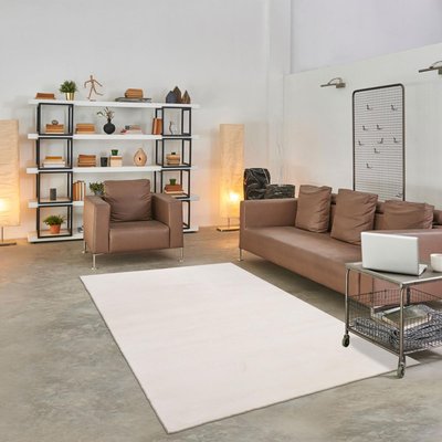 Tapis salon LYN10 LAVABLE, soft et soyeux, tapis uni à l'aspect Shaggy UN AMOUR DE TAPIS