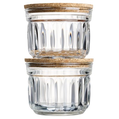 Set de 2 verrines conservation sèche avec couvvercle en liège LA ROCHERE