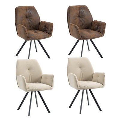 Lot de 4 chaises de salle à manger rotatif fauteuil industriel, CALF MEUBLES COSY