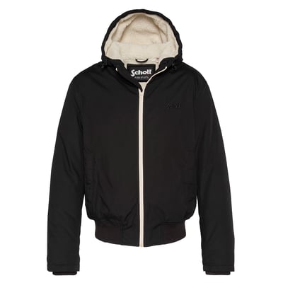 Parka noire multipoches à capuche SCHOTT