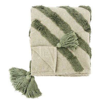 Plaid en coton tufté vert AUBRY GASPARD