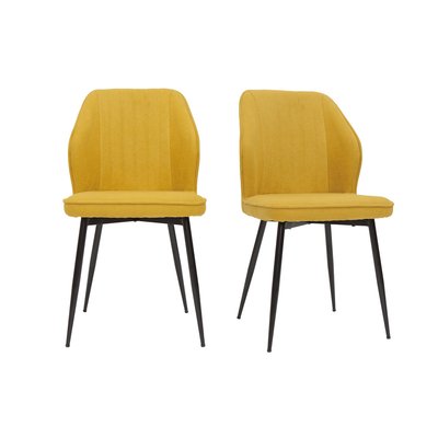 Chaises design en tissu effet velours pieds métal (lot de 2) FANETTE MILIBOO