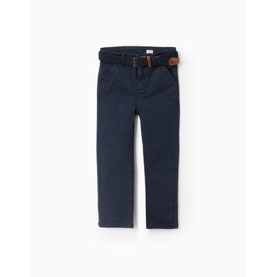 Pantalon Chino en Sergé avec Ceinture ZIPPY