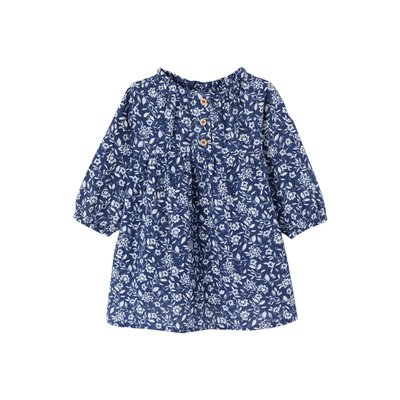 Robe à fleurs  en gaze de coton DENIM FABRIC VERTBAUDET