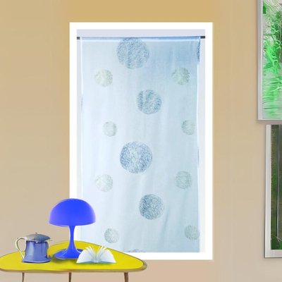 Petit voilage en étamine brodée ronds mêlés "5 mondes" HOME MAISON