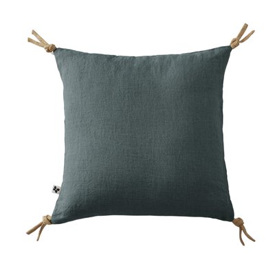 Coussin pompons lin lave Collection Soline EDEN