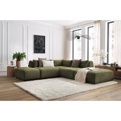 Canapé modulable 5 places en tissu texturé, JEANNE BOBOCHIC