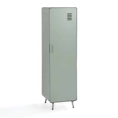 Armoire de rangement avec 1 portes 2 couches et 1 rail en métal industriel, WALNUTLIVING MEUBLES COSY