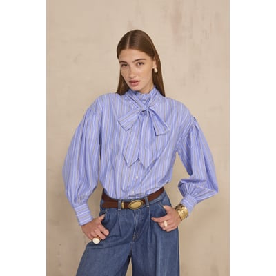 Blouse rayée à col lavallière MORGANE Maison 123