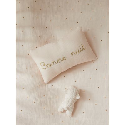 Petit Coussin Gaze De Coton Broderie Dorée CYRILLUS