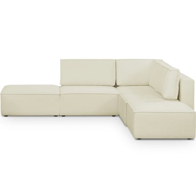 Canapé d'angle droit 4+2 places en tissu bouclé - HARPER MOD HOMIFAB