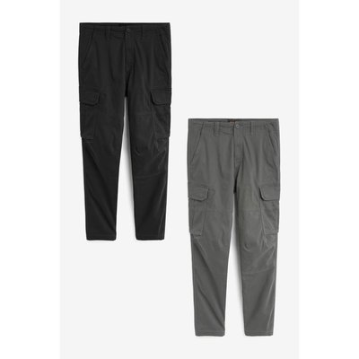Pantalons cargo slim stretch, lot de 2 NEXT