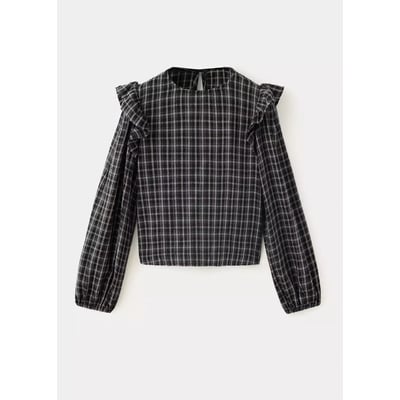 Blouse à carreaux détail volants MANGO KIDS