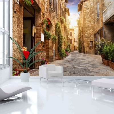 Papier peint intissé panoramique Ville et Architecture Colourful Street in Tuscany EDEN
