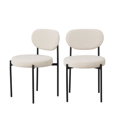 Lot de 2 chaises en tissu bouclette et métal - Kyoto DRAWER