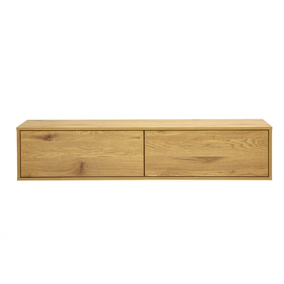 Meuble TV mural finition bois clair chêne L140 cm FLEXO MILIBOO