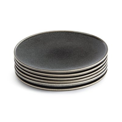 Lot de 6 assiettes plates, en grès, Onda LA REDOUTE INTERIEURS