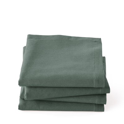 Lot de 4 serviettes de table coton/lin Border LA REDOUTE INTERIEURS
