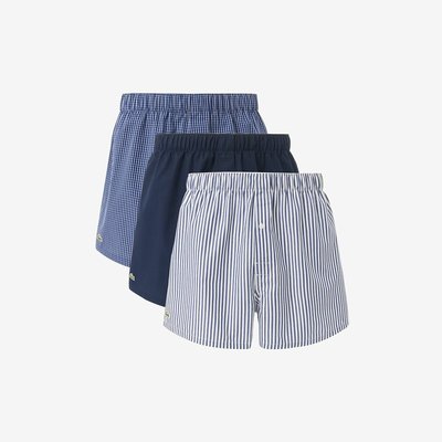 Set van 3 gestreepte katoenen boxershorts LACOSTE