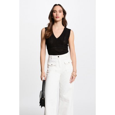Pull sans manches ajouré MORGAN