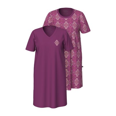 Lot de 2 chemises de nuit, motif losanges ULLA POPKEN