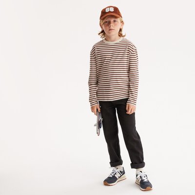 Striped Cotton T-Shirt with Long Sleeves LA REDOUTE COLLECTIONS