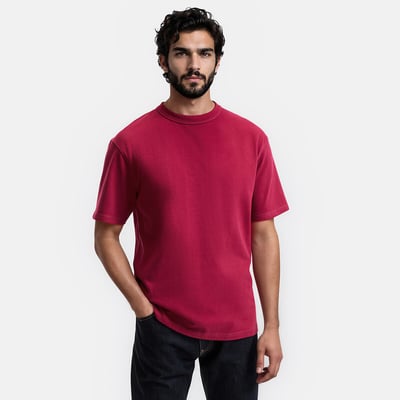 T-shirt com gola redonda, corte boxy, algodão grosso, toque suave LA REDOUTE COLLECTIONS
