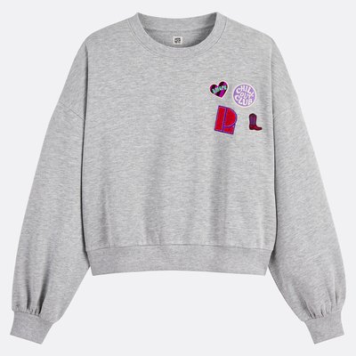 Sweat avec patchs, col rond, manches longues LA REDOUTE COLLECTIONS
