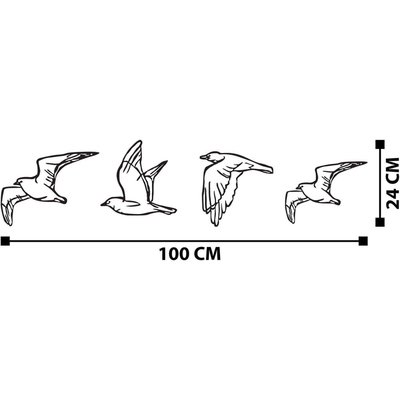 Décoration murale en métal Oiseaux en vol Modèle 3 HANAH HOME