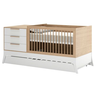 Pack lit bébé combiné et évolutif avec matelas CHARLIE AKITEN RETAIL