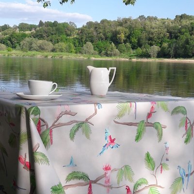 Nappe enduite ronde ou ovale AMAZONIE FLEUR DE SOLEIL