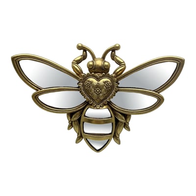 Déco murale abeille coeur miroir 24x18cm EMDE