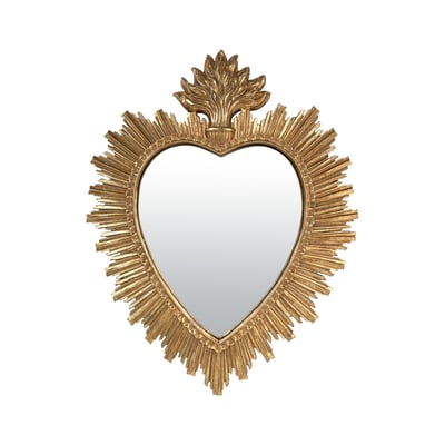 Déco miroir ex-voto coeur soleil 30.8x39.2cm EMDE