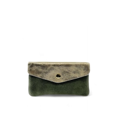 Pochette porte-monnaie en croute de cuir et cuir irisé COMBI OH MY BAG