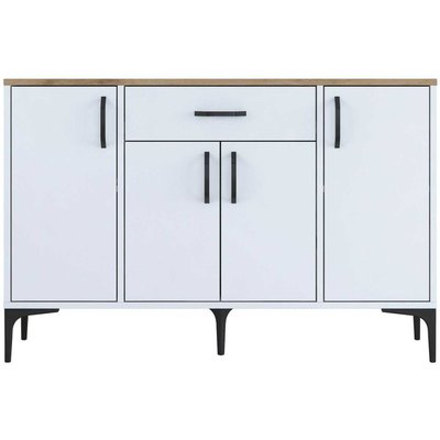 Meuble de cuisine 4 portes et 1 tiroir en aggloméré Blanca HANAH HOME
