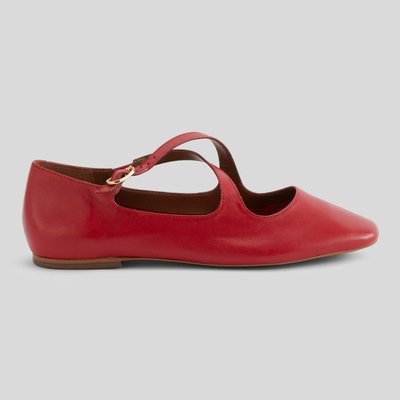 Ballerines croisées en cuir MONOPRIX