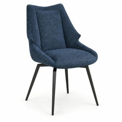 Chaise design tissu microfibre bleu (lot de 2) IENA PIER IMPORT