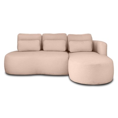 Canapé d'Angle Convertible en Tissu bouclette 4 places - MAHINA LISA DESIGN