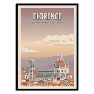 Affiche d’art et cadre noir 30 x 40 cm - Florence - Turo WALL EDITIONS