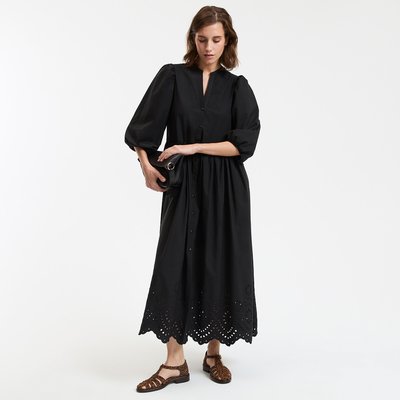 Robe évasée, longue, broderie anglaise LA REDOUTE COLLECTIONS