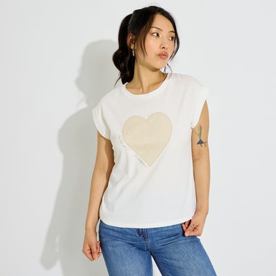 T-shirt motif cœur pailleté GRAIN DE MALICE