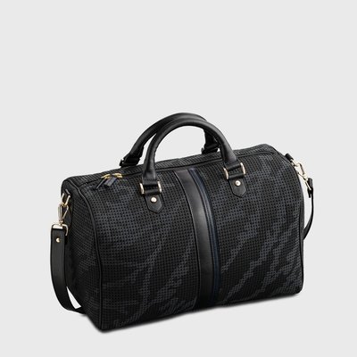 E2R Cabas femme en tissu et cuir noir et bleu upcyclés Tammy OH MY BAG