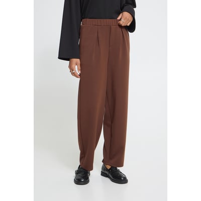 Pantalon coupe droite, jambes larges, taille élastiquée ICHI