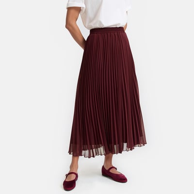 Jupe évasée plissée, longue LA REDOUTE COLLECTIONS