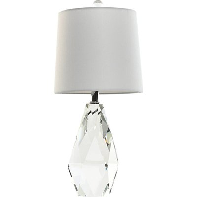 Lampe de table en verre transparent et lin  style moderne RECOLLECTION