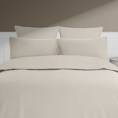 Parure housse de couette percale de coton avec 2 taies 65x65 cm ROSE WOOD SENSEI MAISON