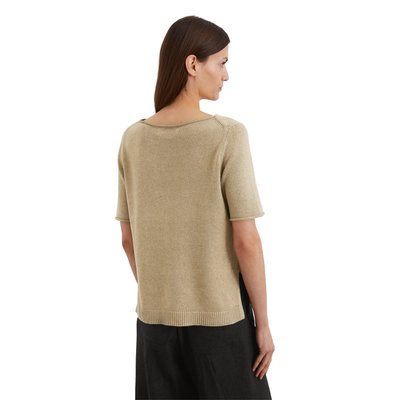 Pull à manches courtes regular en mélange coton organique/lin MARC O'POLO