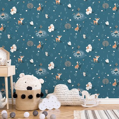 Papier peint enfant les amis de la forêt HEXOA